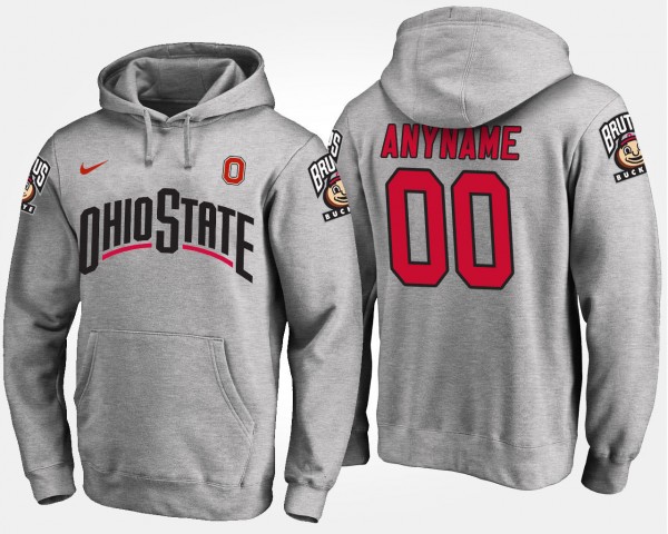 Ohio State Buckeyes Custom Men's #00 Gray College Football Hoodie 2404DNFT7